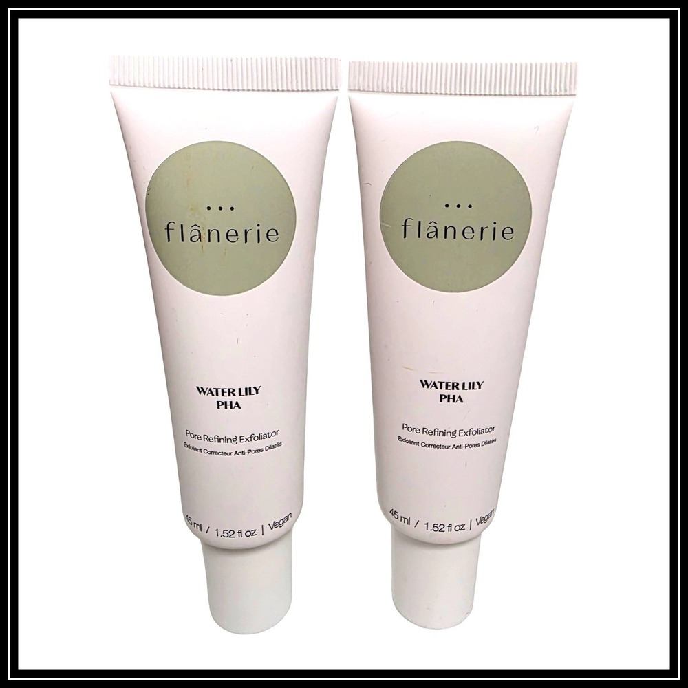 2 x Flanerie Water Lily PHA Pore Refining Exfoliator 45 ml 1.52 oz Full Size
